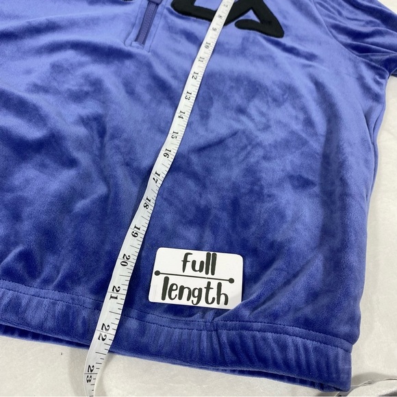 Fila Half Zip Velvet Hoodie Sweatshirt Blue Sz Small Athletic Active Athleisure - Picture 9 of 9